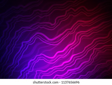 Dark Purple vector pattern with lava shapes. Shining illustration, which consist of blurred lines, circles. New composition for your brand book.