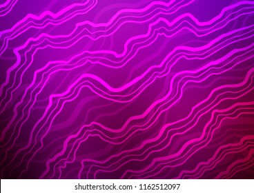 Dark Purple vector pattern with lava shapes. Modern gradient abstract illustration with bandy lines. Textured wave pattern for backgrounds.