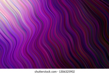 Dark Purple vector pattern with lava shapes. Glitter abstract illustration with wry lines. A completely new template for your business design.