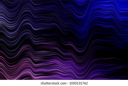 Dark Purple vector pattern with lines, ovals. Shining illustration, which consist of blurred lines, circles. Marble style for your business design.