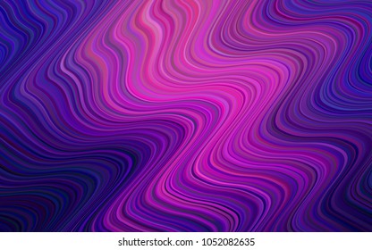 Dark Purple vector pattern with lines, ovals. Modern gradient abstract illustration with bandy lines. The elegant pattern for brand book.