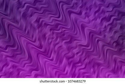 Dark Purple vector pattern with lines, ovals. A vague circumflex abstract illustration with gradient. Textured wave pattern for backgrounds.