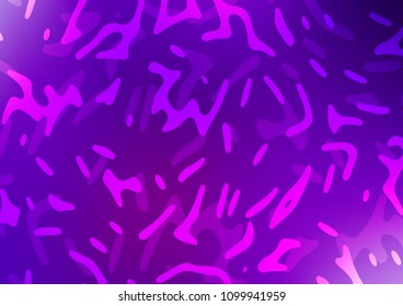 Dark Purple vector pattern with lines, ovals. Shining crooked illustration in marble style. New composition for your brand book.