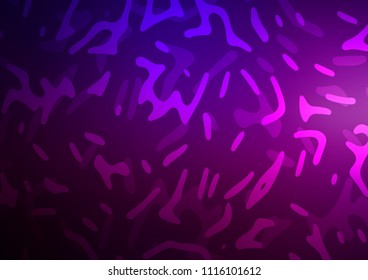 Dark Purple vector pattern with lines, ovals. Brand new colored illustration in marble style with gradient. Textured wave pattern for backgrounds.