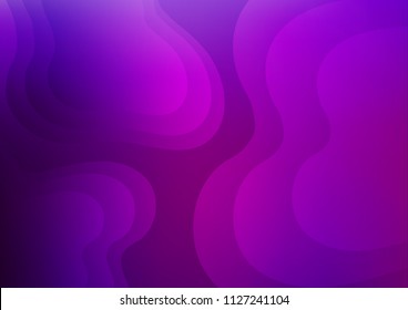 Dark Purple vector pattern with lines, ovals. Brand new colored illustration in marble style with gradient. A completely new template for your business design.