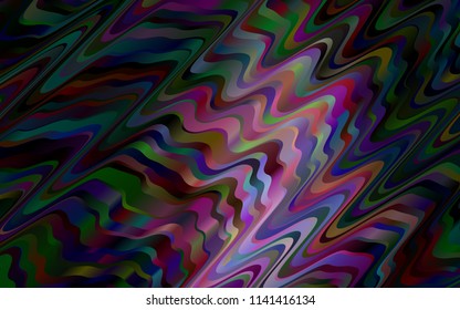 Dark Purple vector pattern with lines, ovals. Modern gradient abstract illustration with bandy lines. Textured wave pattern for backgrounds.