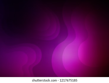Dark Purple vector pattern with lines, ovals. A sample with blurred bubble shapes. A completely new marble design for your business.