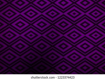 Dark Purple vector pattern with lines, rectangles. Glitter abstract illustration with colorful lines, rhombuses. Backdrop for TV commercials.