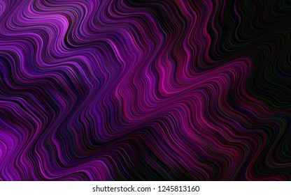 Dark Purple vector pattern with lines, ovals. A completely new color illustration in marble style. A new texture for your  ad, booklets, leaflets.