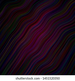 Dark Purple vector pattern with lines. Illustration in abstract style with gradient curved.  Pattern for ads, commercials.