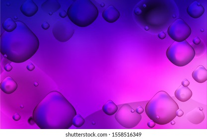 Dark Purple vector pattern with lines, ovals. Blurred geometric sample with gradient bubbles.  The elegant pattern for brand book.