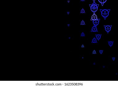 Dark Purple vector pattern with magic elements. Retro design in abstract style with witchcraft forms. Background for esoteric, mystic designs.