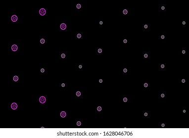 Dark Purple vector pattern with magic elements. Retro design in abstract style with witchcraft forms. Simple design for occult depiction.