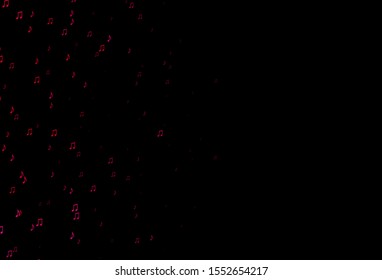 Dark Purple vector pattern with music elements. Modern abstract illustration with melody keys. Template for fasion magazines.