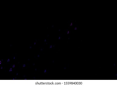 Dark Purple vector pattern with music elements. Isolated colorful music keys on abstract background. Modern design for wallpapers.