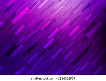 Dark Purple vector pattern with narrow lines. Glitter abstract illustration with colored sticks. The pattern can be used for websites.