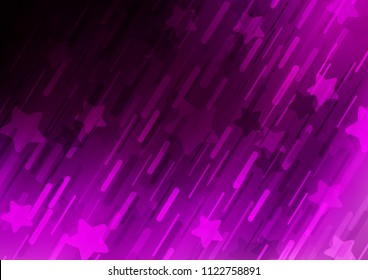 Dark Purple vector pattern with narrow lines. Decorative shining illustration with lines on abstract template. Best design for your ad, poster, banner.