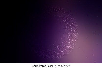 Dark Purple vector pattern with night sky stars. Blurred decorative design in simple style with galaxy stars. Smart design for your business advert.