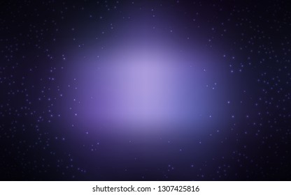 Dark Purple vector pattern with night sky stars. Shining illustration with sky stars on abstract template. Best design for your ad, poster, banner.