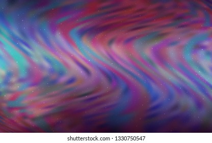 Dark Purple vector pattern with night sky stars. Glitter abstract illustration with colorful cosmic stars. Best design for your ad, poster, banner.