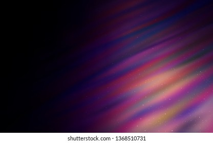 Dark Purple vector pattern with night sky stars. Space stars on blurred abstract background with gradient. Smart design for your business advert.