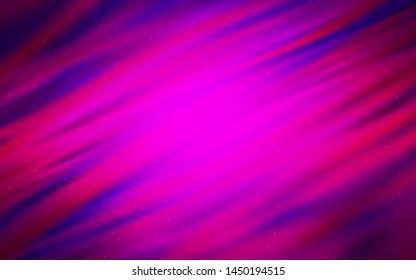 Dark Purple vector pattern with night sky stars. Space stars on blurred abstract background with gradient. Template for cosmic backgrounds.