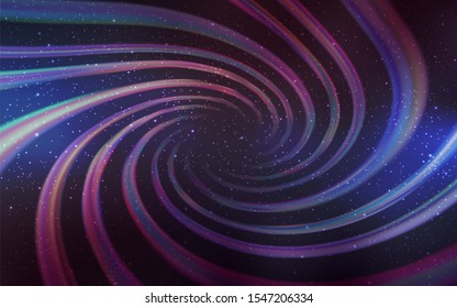 Dark Purple vector pattern with night sky stars. Shining colored illustration with bright astronomical stars. Smart design for your business advert.