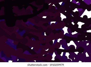 Dark Purple vector pattern with random forms. Colorful chaotic forms with gradient in modern style. Simple design for your web site.