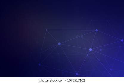 Dark Purple vector pattern with spheres, triangles. Design with connection of dots and lines on colorful background. Completely new template for your brand book.