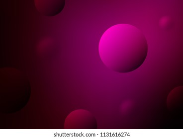 Dark Purple vector pattern with spheres. Abstract illustration with colored bubbles in nature style. New design for ad, poster, banner of your website.