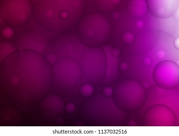 Dark Purple vector pattern with spheres. Glitter abstract illustration with blurred drops of rain. The pattern can be used for aqua ad, booklets.