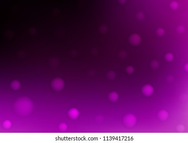 Dark Purple vector pattern with spheres. Blurred decorative design in abstract style with bubbles. New design for ad, poster, banner of your website.