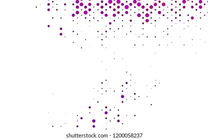 Dark Purple vector pattern with spheres. Glitter abstract illustration with blurred drops of rain. Template for your brand book.