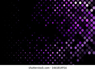 Dark Purple vector pattern with spheres. Abstract illustration with colored bubbles in nature style. Pattern of water, rain drops.