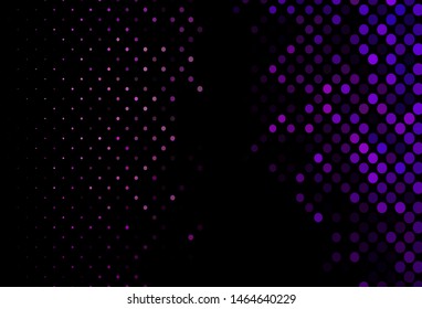 Dark Purple vector pattern with spheres. Glitter abstract illustration with blurred drops of rain. Pattern for beautiful websites.