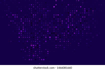 Dark Purple vector pattern with spheres. Glitter abstract illustration with blurred drops of rain. Pattern for ads, leaflets.