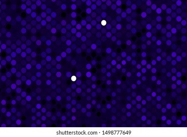 Dark Purple vector pattern with spheres. Modern abstract illustration with colorful water drops. Design for business adverts.