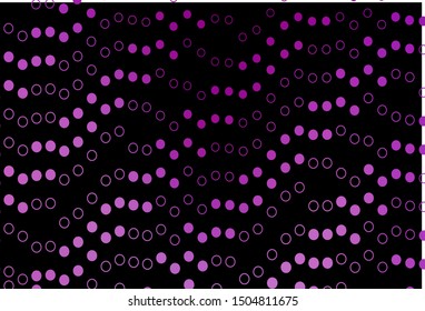 Dark Purple vector pattern with spheres. Blurred bubbles on abstract background with colorful gradient. Template for your brand book.