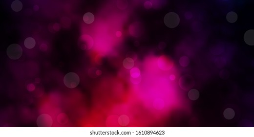 Dark Purple vector pattern with spheres. Modern abstract illustration with colorful circle shapes. Pattern for booklets, leaflets.