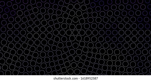 Dark Purple vector pattern with spheres. Glitter abstract illustration with colorful drops. Design for your commercials.