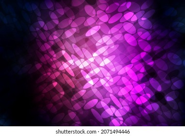 Dark Purple vector pattern with spheres. Blurred decorative design in abstract style with bubbles. Pattern for beautiful websites.