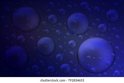 Dark Purple vector pattern with spheres. Glitter abstract illustration with blurred drops of rain. Completely new template for your brand book.