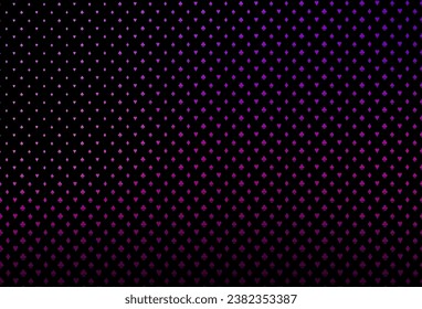 Dark purple vector pattern with symbol of cards. Shining illustration with hearts, spades, clubs, diamonds. Pattern for ads of parties, events in Vegas.