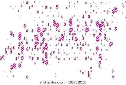 Dark Purple vector pattern with symbols of dollars. Blurred design in simple style with symbols of dollars. The pattern can be used for financial, investment websites.