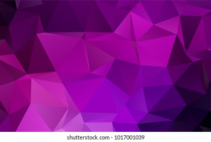 Dark Purple vector polygon abstract background. Geometric illustration in Origami style with gradient.  Triangular pattern for your business design.