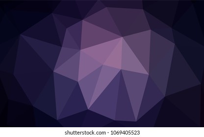 Dark Purple vector polygon abstract backdrop. Triangular geometric sample with gradient.  The template for cell phone's backgrounds.
