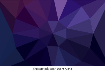 Dark Purple vector polygon abstract layout with a gem in a centre. Illustration in abstract style with triangles. Textured pattern for your backgrounds.