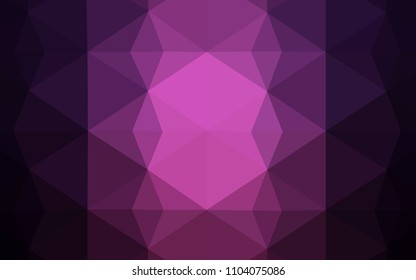 Dark Purple vector polygon abstract background. Modern abstract illustration with triangles. Triangular pattern for your business design.