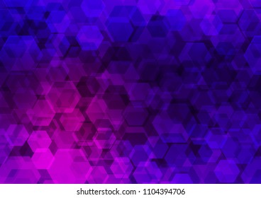 Dark Purple vector polygon abstract template. Geometric illustration in Origami style with gradient.  hexagonal pattern for your business design.