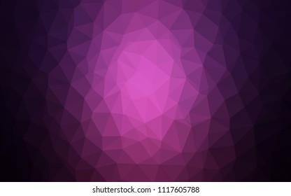 Dark Purple vector polygon abstract layout. Geometric illustration in Origami style with gradient.  A completely new design for your leaflet.